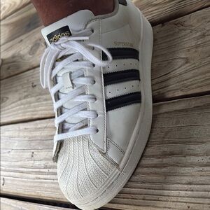 Adidas Superstar Men's Cream and Black Sneakers